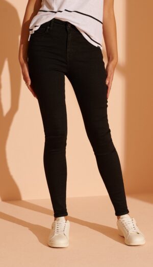 Superdry High Rise Skinny Jeans in Black - The Purple Orange