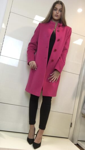Wool Blend Coat in Pink - The Purple Orange